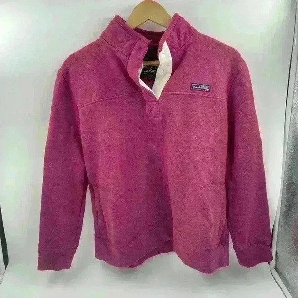State Of Mine Women’s Small 1/4 Button Up Pullover Fleece Magenta Long Sleeve - Picture 8 of 8